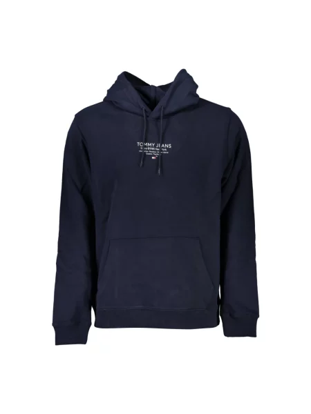 Bluza z kapturem Tommy Jeans z kapturem z logo niebieska