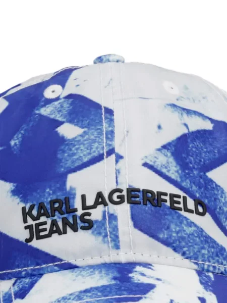 Шапка с козирки Karl Lagerfeld Jeans с принт с абстрактен десен бяло