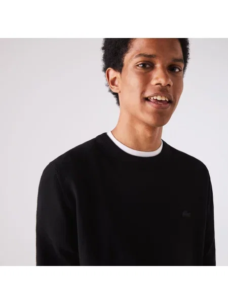 Свитер Lacoste с круглым вырезом черный