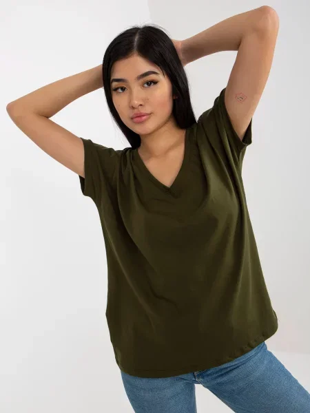 Tričko Fashionhunters khaki