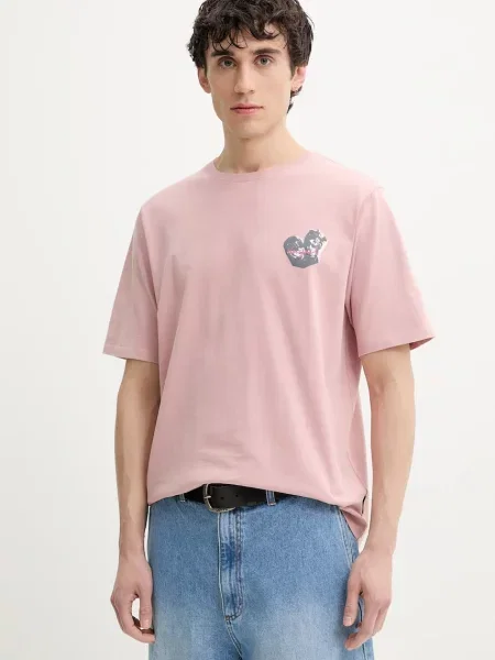 Тениска Desigual ROSA с принт розово