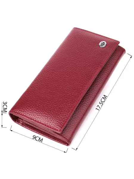 Кожаный кошелек St Leather Accessories бордовый