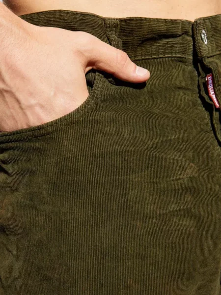 Pantaloni Dsquared2 de catifea cord verde