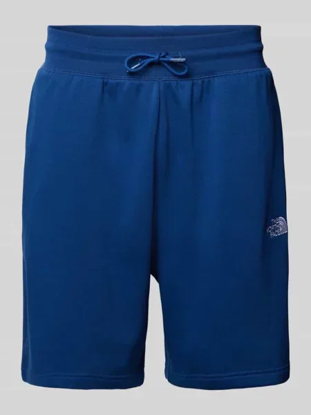 Szorty z dzianiny dresowej o kroju relaxed fit z wyhaftowanym logo The North Face granatowe