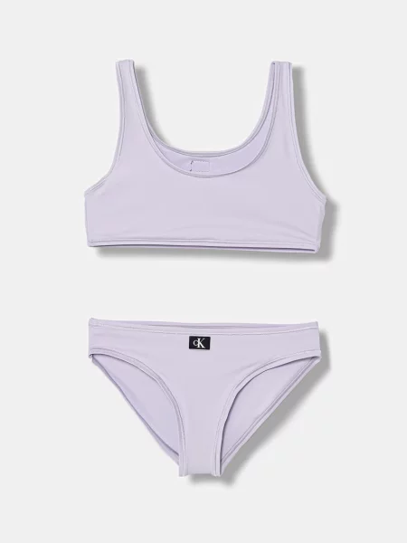 Calvin Klein Jeans dvoudílné plavky dětské fialové