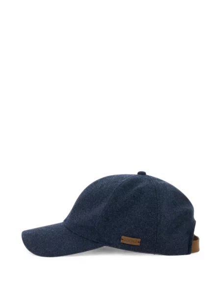 Șapcă Boggi Milano de lână cu model herringbone albastru