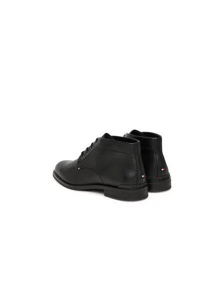 Tommy Hilfiger Gležnjarji Corporate Hilfiger Lth Boot črna