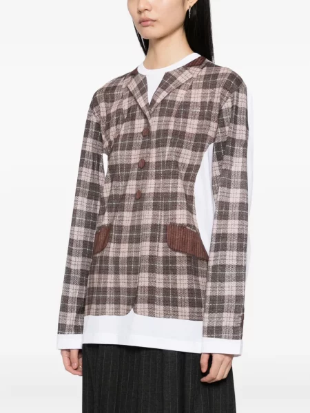 Tricou Moschino în carouri maro