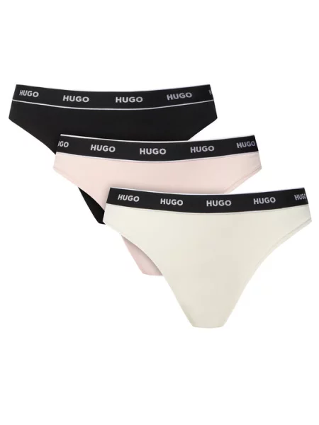 HUGO Set tanga gaćica﻿ Šarena bijela