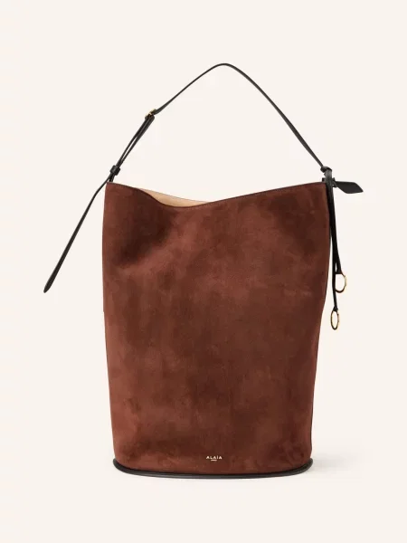 Alaïa Taška Přes Rameno Bucket S Pouzdrem tmavě hnědá černá