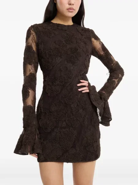 Rochie mini Rotate Birger Christensen cu model floral maro