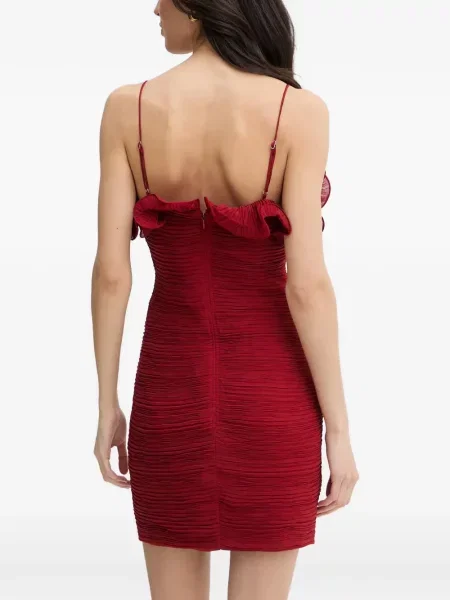 Rochie mini Guess cu volane roșu