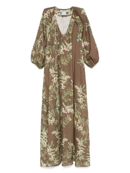 Rochie maxi Bernadette de costum verde