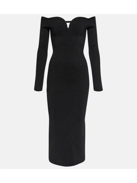 Sukienka midi Galvan do kolan garniturowa czarna