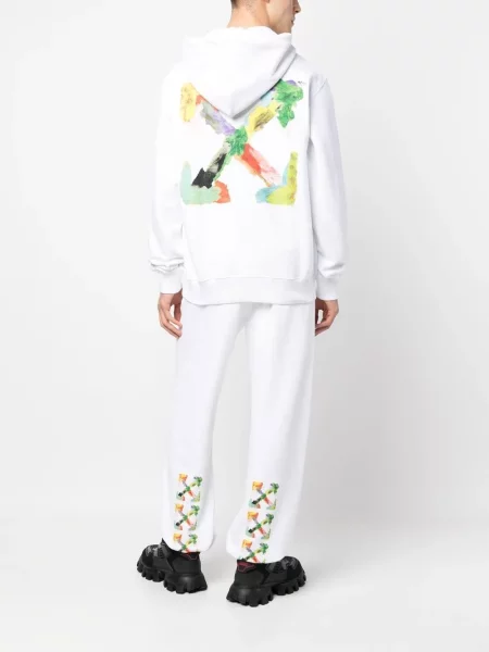 Ilgas džemperis su gobtuvu Off-white balta