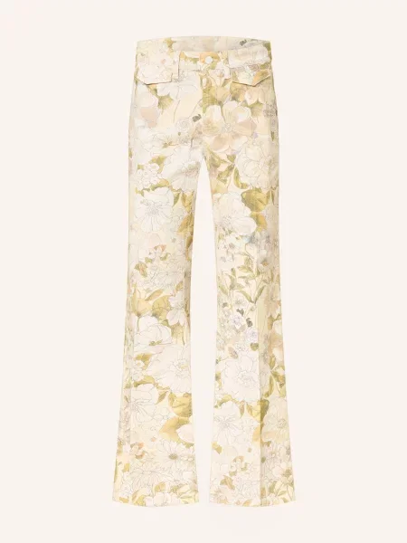 Cambio Spodnie Bootcut Fabienne beige beżowe