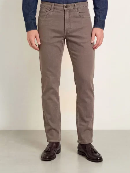 Faherty Kalhoty Terry Tailored Fit tmavě hnědá