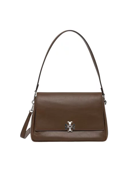 Tory Burch torebka crossbody skórzana Charlie brązowa