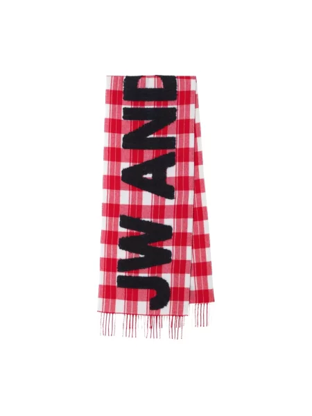 Szal Jw Anderson wełniana w kratę z logo