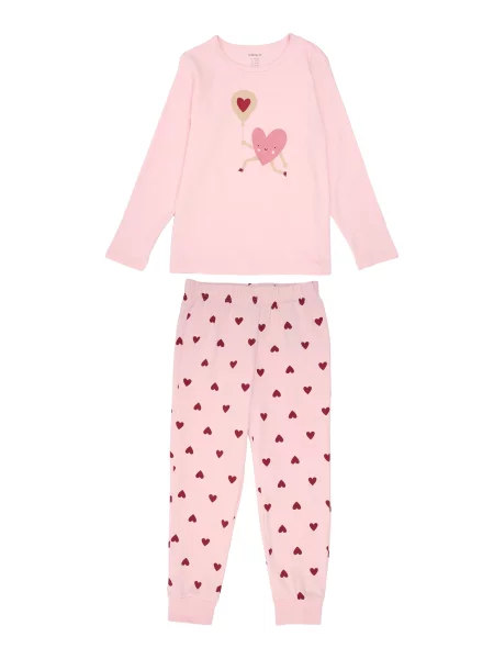NAME IT Pijamale NMFCUTIE HEART roz / roz pastel / burgundy roșu