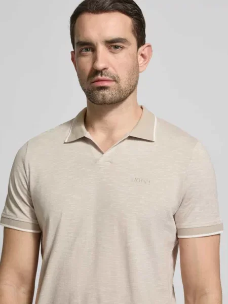 Koszulka polo o kroju regular fit z wyhaftowanym logo model Iwanito' Joop! Collection beżowe