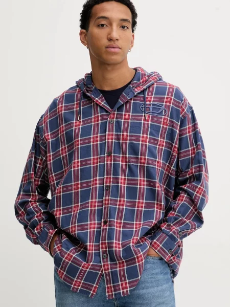 Риза Diesel S-DEWNY-HOOD-AJFI със свободна кройка тъмносиньо