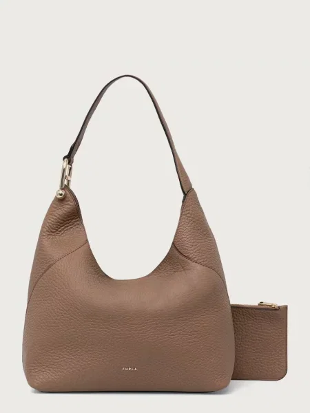 Furla geantă shopper pentru femei din piele Lara M Hobo maro