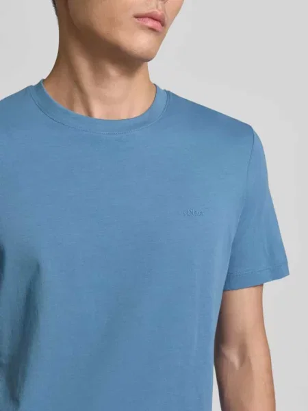 T-shirt o kroju regular fit z czystej bawełny S.oliver Red Label niebieska