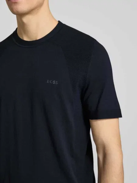 T-shirt o kroju regular fit z mieszanki bawełny model MOMENTUM-LITE' Boss Green granatowa