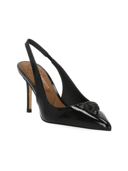 Kurt Geiger London szpilki skórzane Belgravia High Sling Dr Black Patent czarna