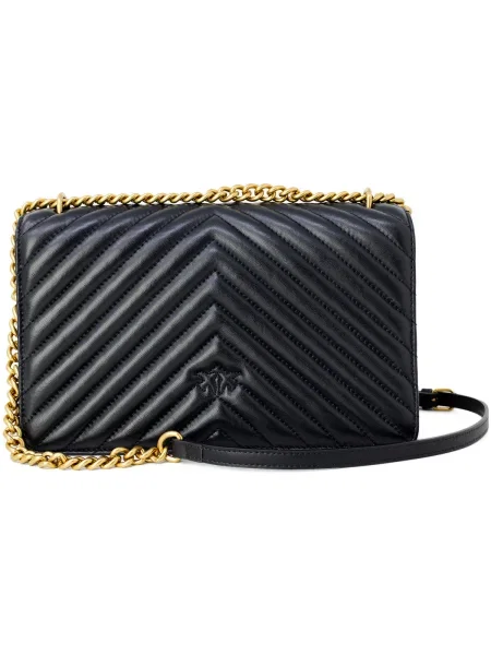 Pinko crossbody kabelka dámska kožená čierna