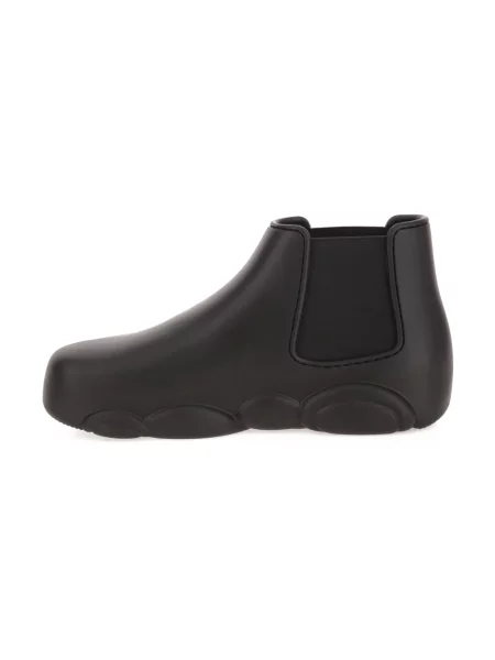 Lniane botki Moschino typu teddy czarne
