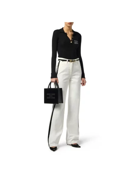Sweter Elisabetta Franchi wełniany czarny