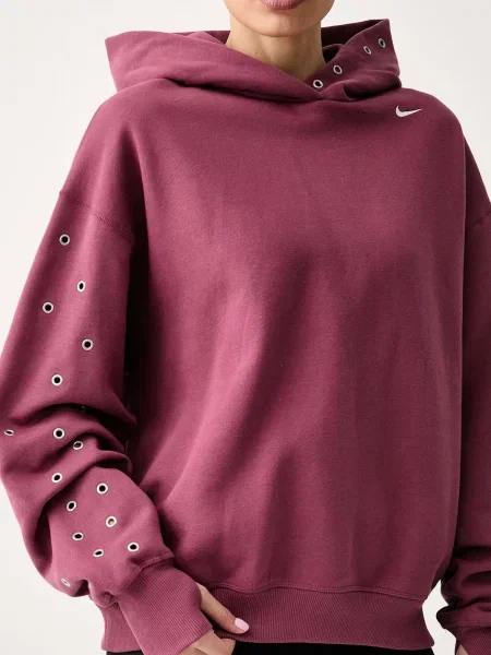 Nike Sportswear oversize melegítőfelső női pamuttal Studio Fleece rózsaszín