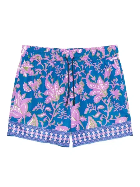 Slip de baie Etro cu model floral cu imagine albastru
