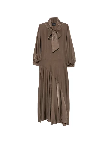 Rochie midi Dixie cu funde asimetrică maro