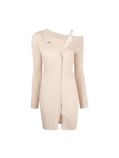 Sukienka Jacquemus wełniana beżowa