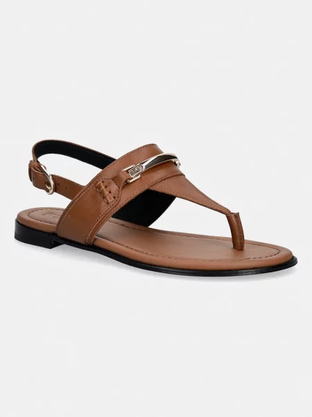 Stringi Furla na płaskim obcasie brązowe