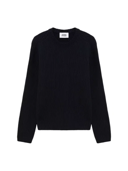 Sweter Alpha Studio wełniany niebieski