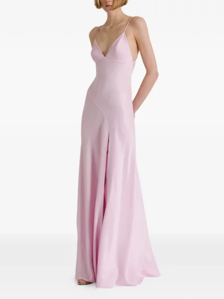 Rochie maxi Alberta Ferretti din satin roz