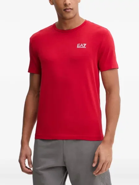 Scurt tricou Ea7 Emporio Armani cu imagine roșu