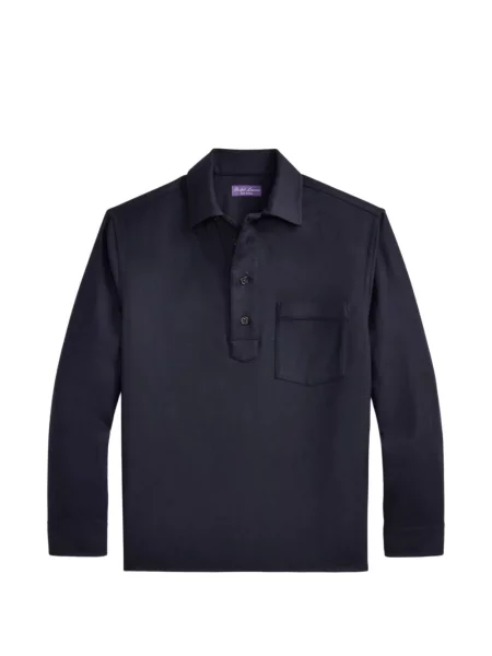 Lung tricou polo Ralph Lauren Purple Label albastru