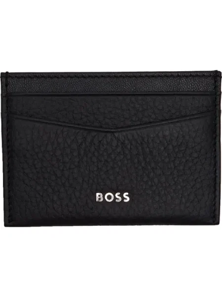 Bőr pénztárca Boss Black fekete
