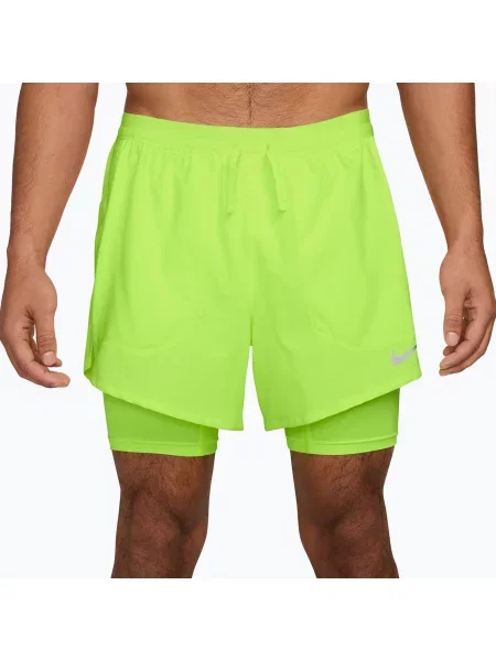 Pantaloni scurți de alergare pentru bărbați Nike Stride Dri-Fit Hybrid 5" volt ice