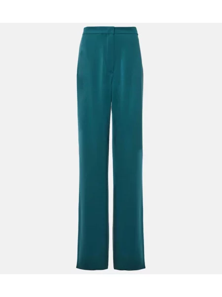 Pantaloni Max Mara cu talie înaltă verde