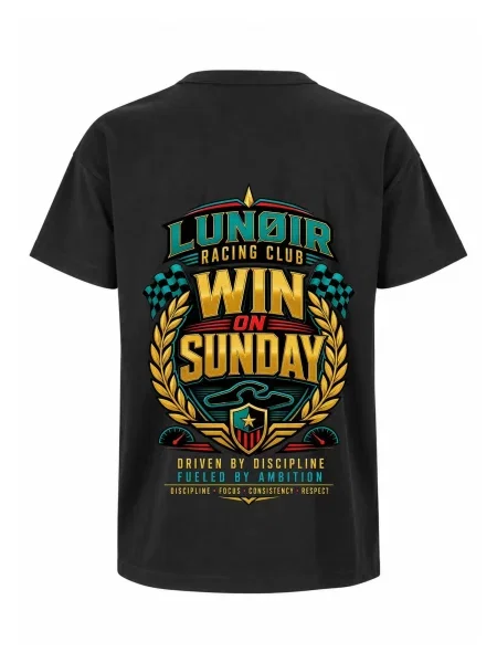 LUNØIR Studio Majica Win on Sunday' crna