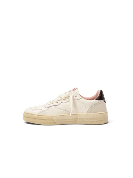 Sneakersy 4b12 skórzane beżowe