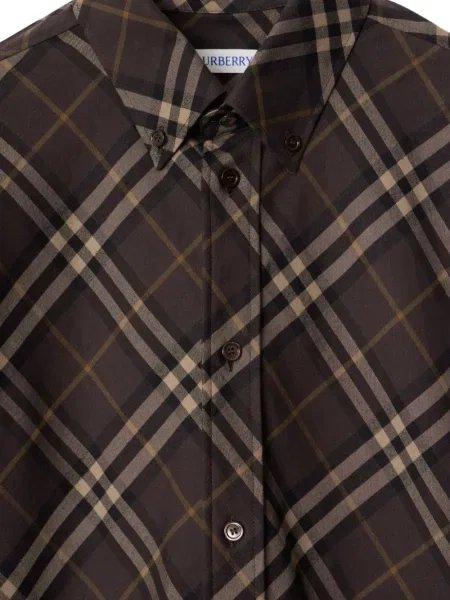 Cămașă Burberry în carouri maro