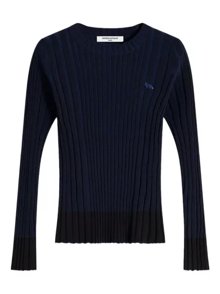 Pulover Maison Kitsune lung albastru