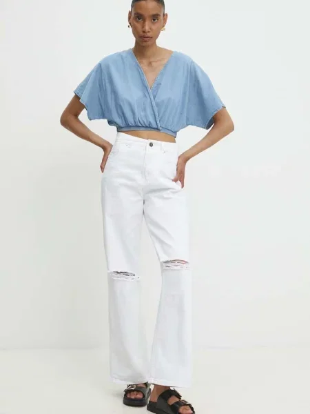 Джинсова блузка Answear Lab однотонна